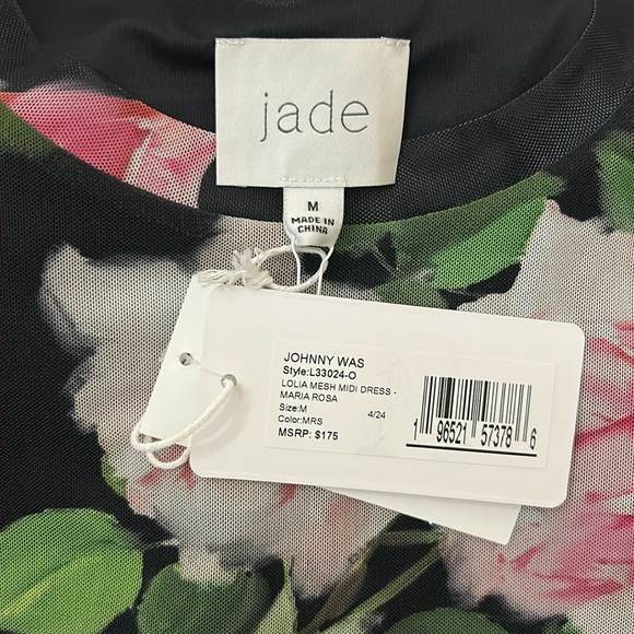 NWT JOHNNY WAS LOLIA MESH MIDI DRESS - Picture 5 of 8